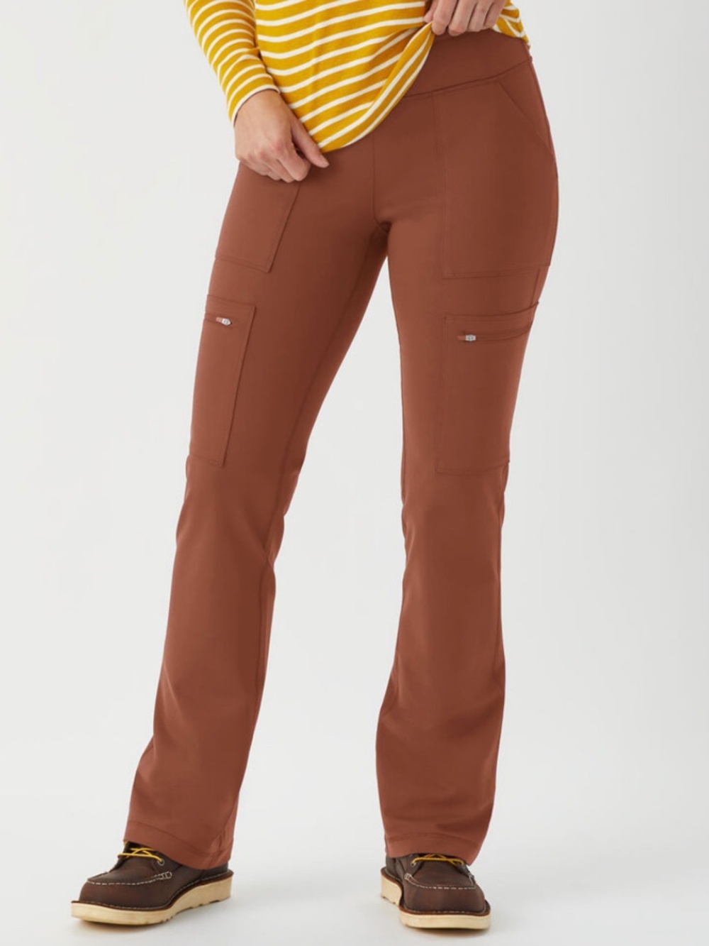NWT Duluth Trading Co Brown Women's NoGA Namastash Bootcut Pants 3X